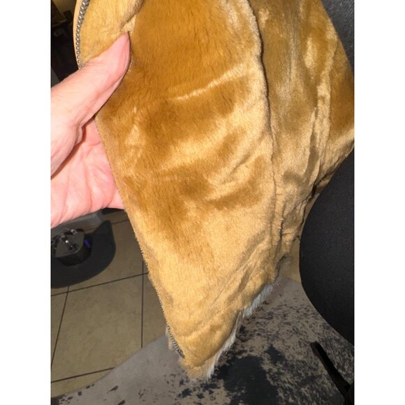 Vintage Cripple Creek Penny Lane Tan Suede Leather Jacket Faux Fur Y2K Western - Picture 8 of 9